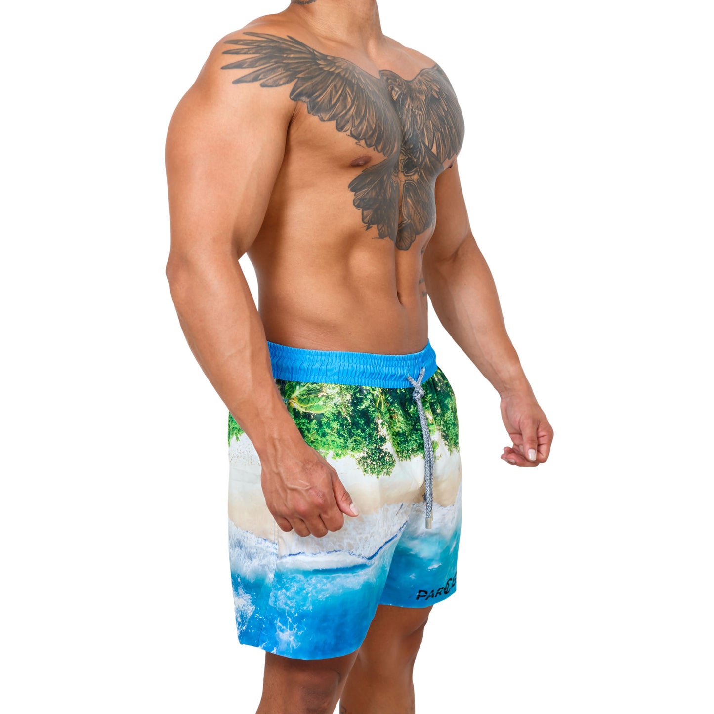 BADESHORTS ISLA DULCE MIT STRAND-FOTO