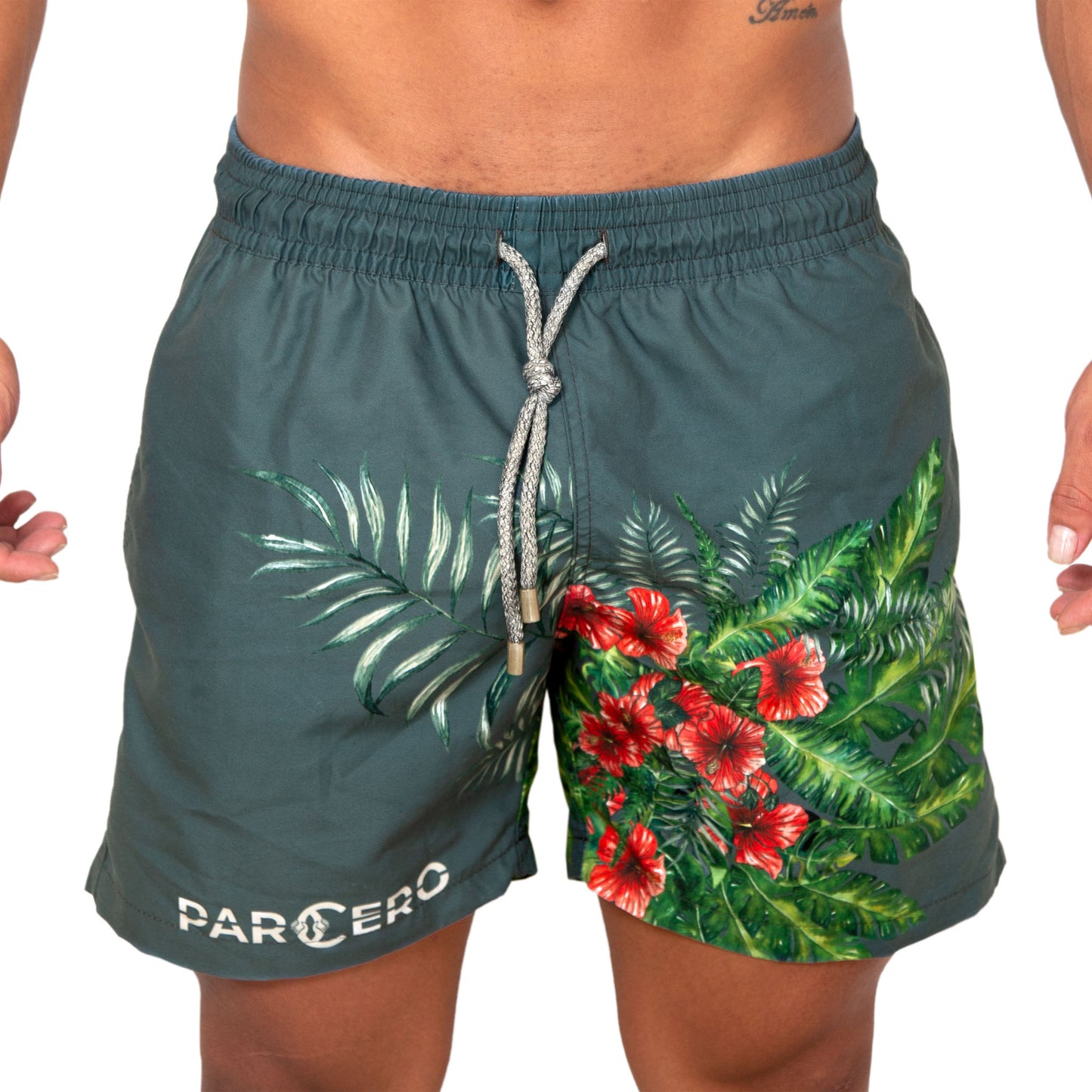 BADESHORTS FLORES DE PRIMAVERA MIT ROTEN BLUMEN