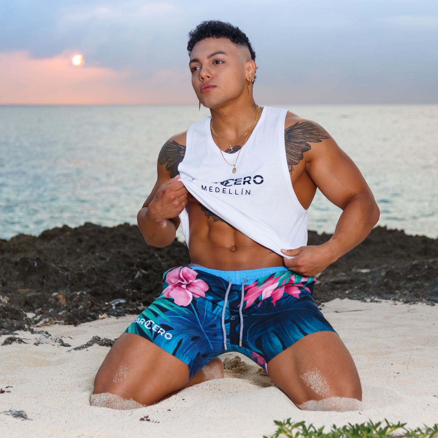 MUSCLE SHIRT AUS PIMA BAUMWOLLE MIT GROSSEM LOGO