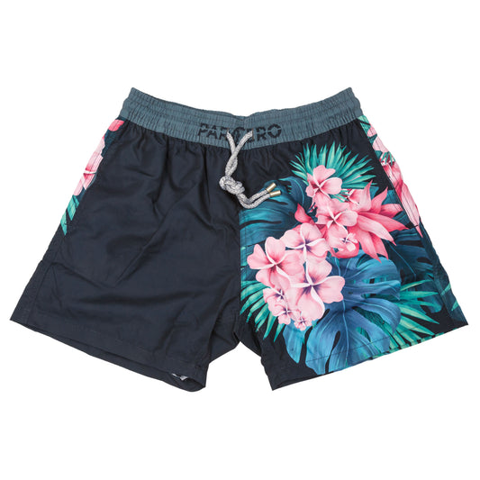 BADESHORTS FLORES ROSAS BLUMENMUSTER
